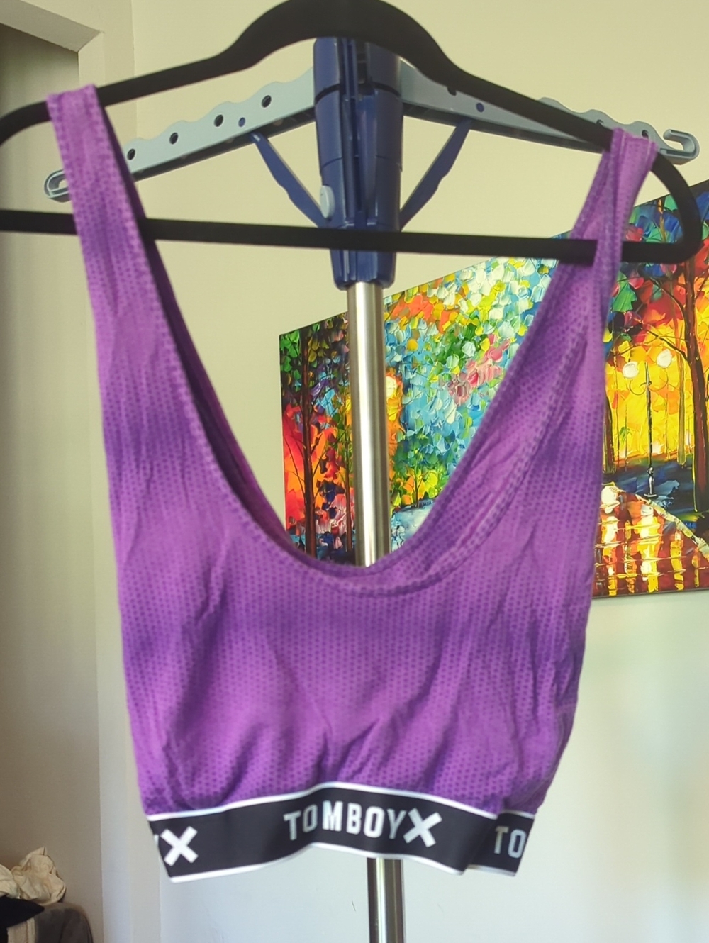TomboyX Purple Scoop-Back Sports Bra with Branded Elastic #1